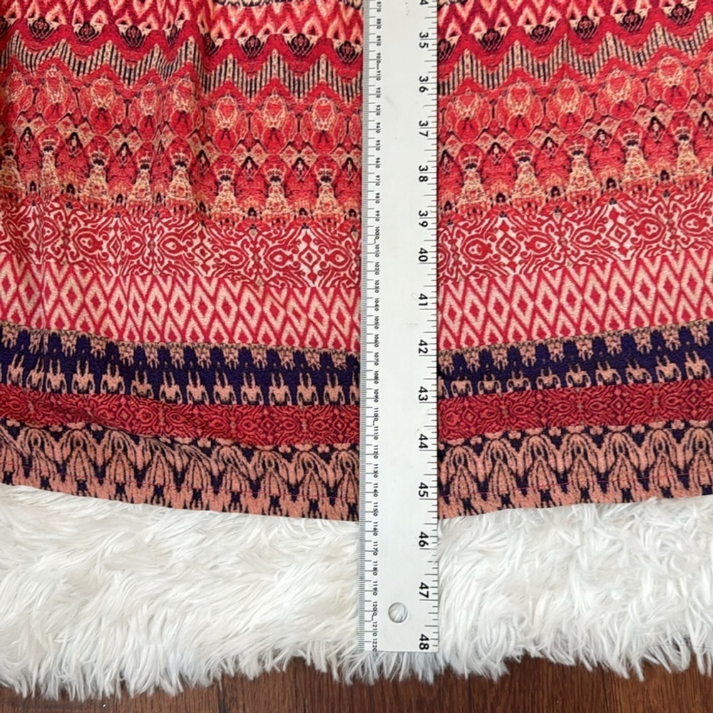 Marina Luna Maxi Dress S Red Boho Spaghetti Strap Summer Beach Cottage Vacation - Picture 7 of 10